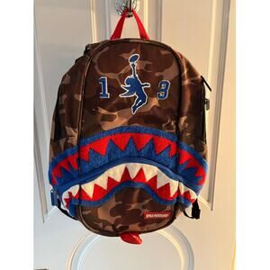 Sprayground Rare OBJ Backpack Camo Blue Red